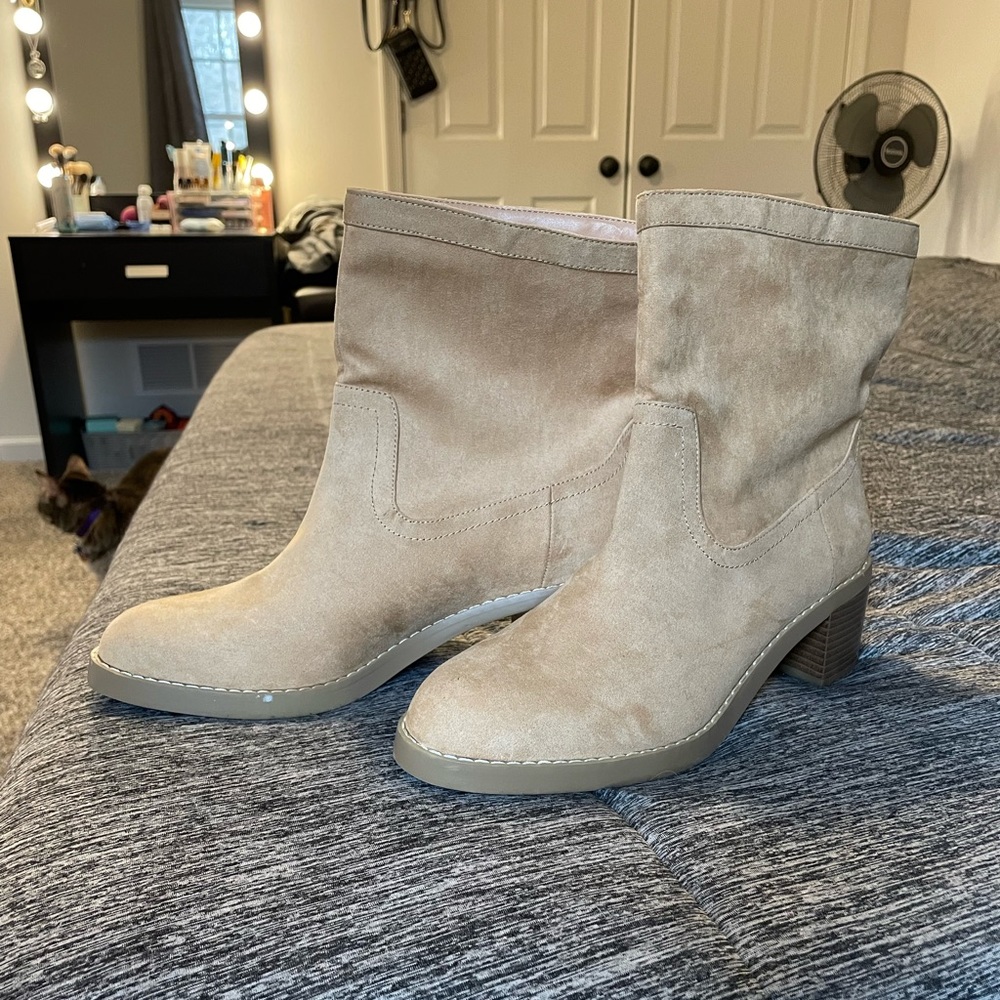 Loft High Ankle Faux Suede Boots